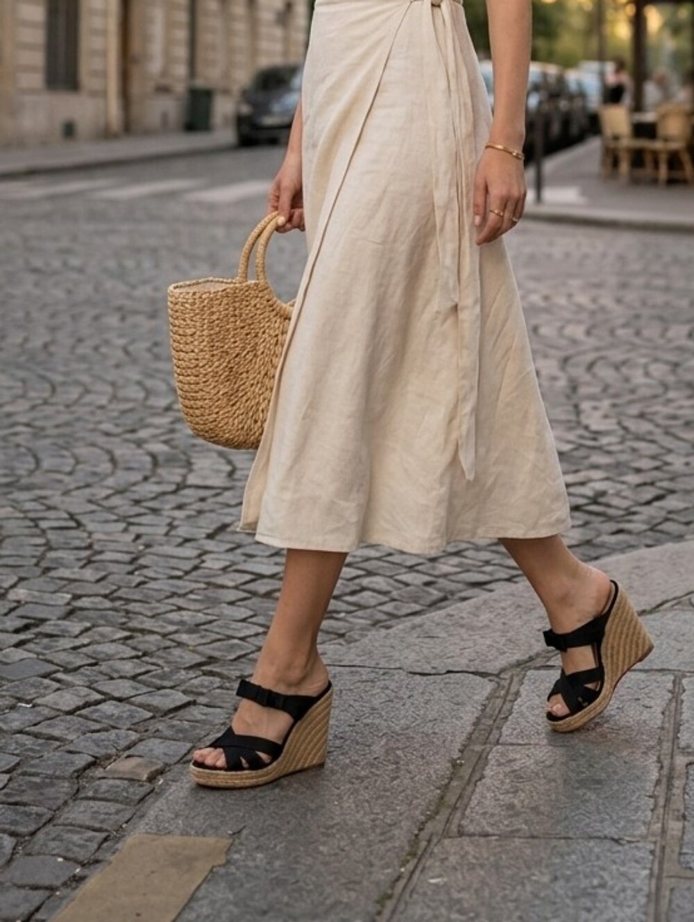 Christian Louboutin Black Espadrille Wedge Sandals 37